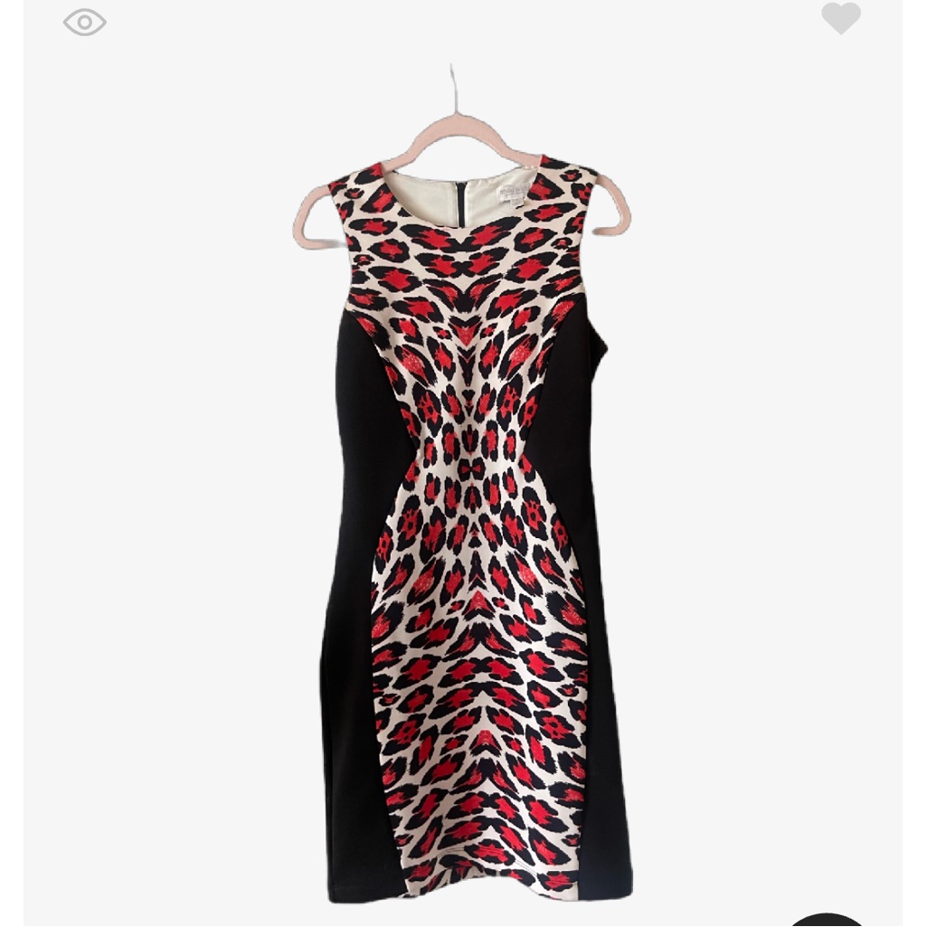 Stylish Black And Red Patterned Dress